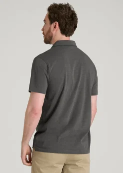 Slub Knit Polo with Pocket for Tall Men