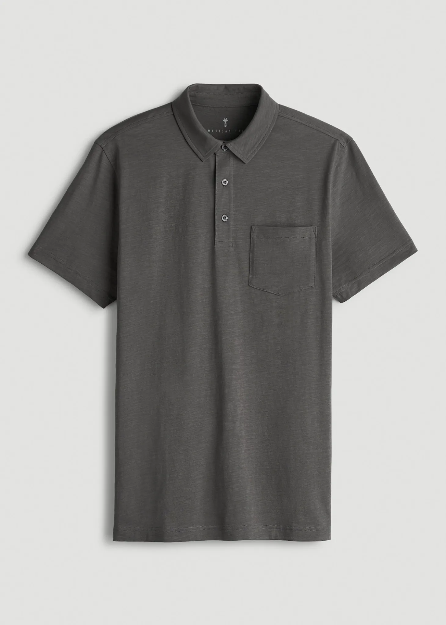Slub Knit Polo with Pocket for Tall Men