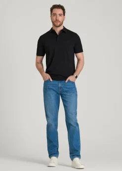 Slub Knit Polo with Pocket for Tall Men