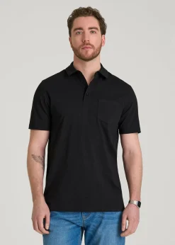 Slub Knit Polo with Pocket for Tall Men