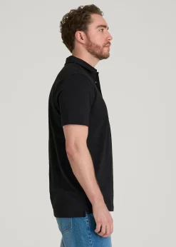 Slub Knit Polo with Pocket for Tall Men