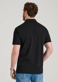 Slub Knit Polo with Pocket for Tall Men