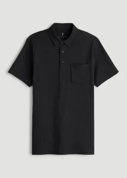 Slub Knit Polo with Pocket for Tall Men