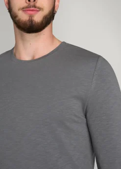 Slub Long Sleeve Scoop Tee for Tall Men