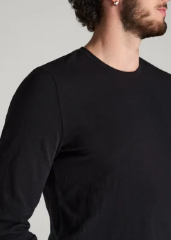 Slub Long Sleeve Scoop Tee for Tall Men