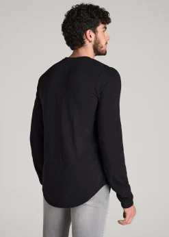 Slub Long Sleeve Scoop Tee for Tall Men