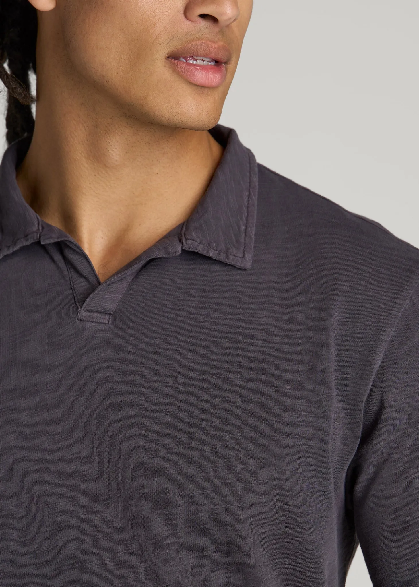Slub Polo Shirt for Tall Men