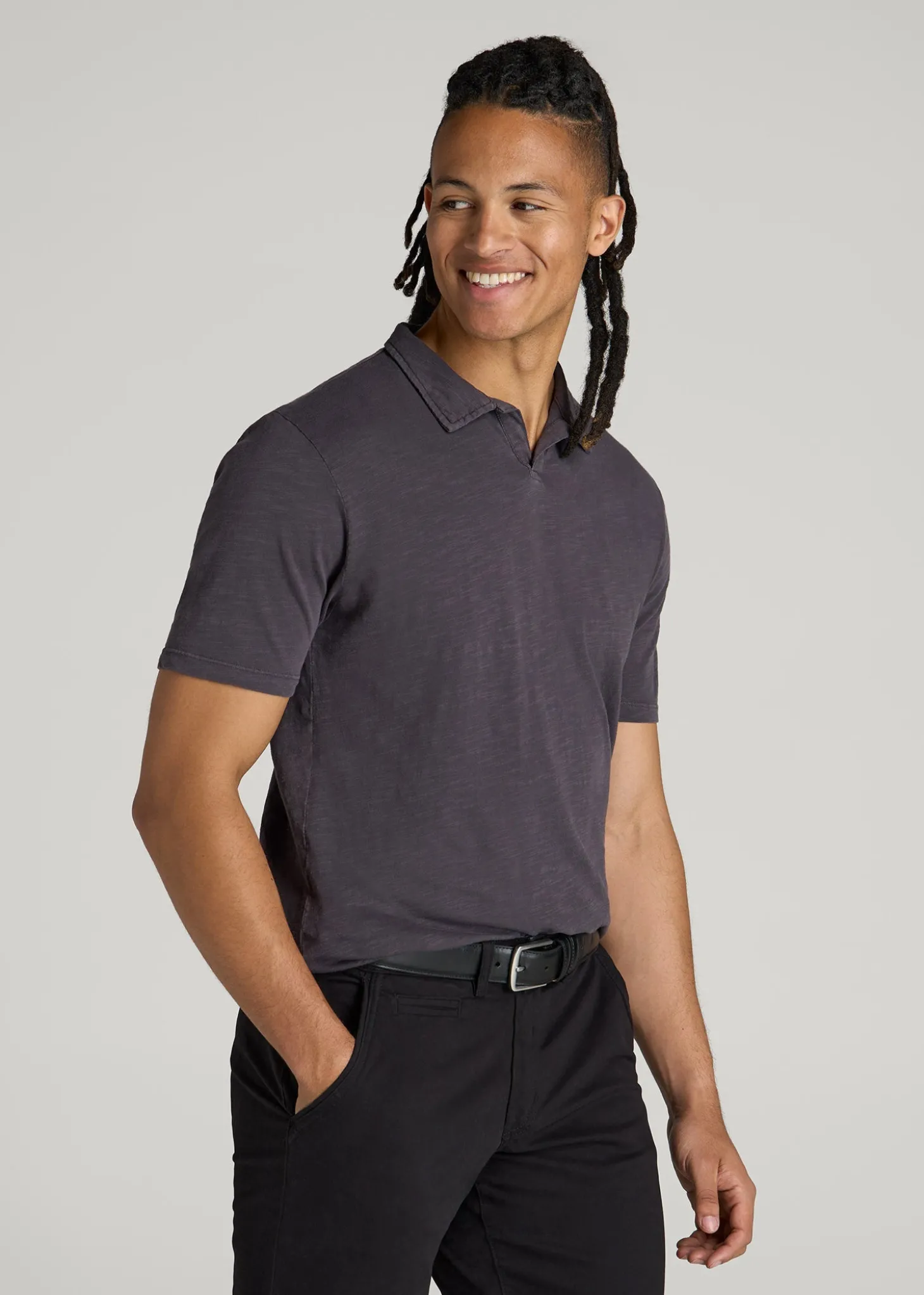 Slub Polo Shirt for Tall Men