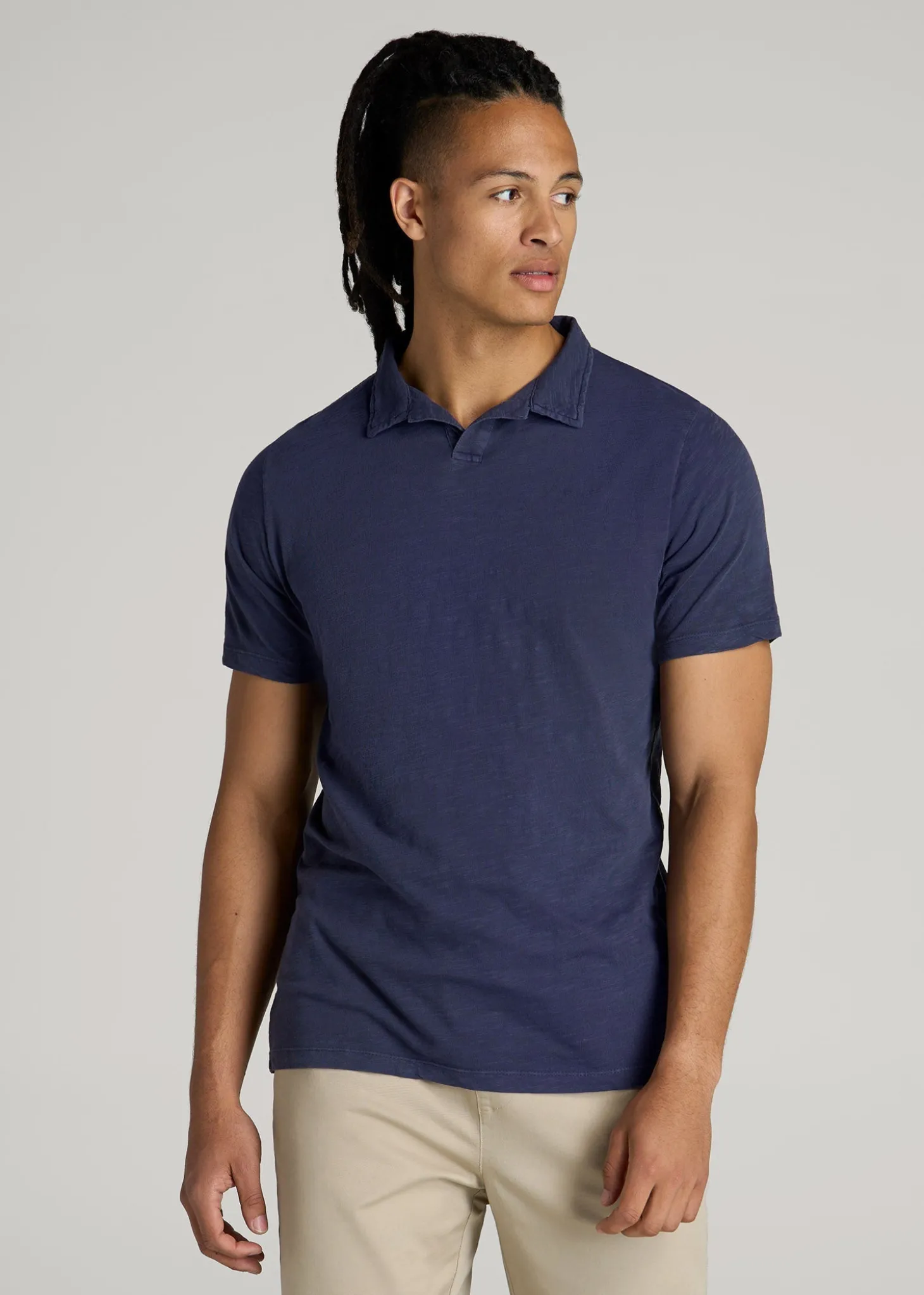 Slub Polo Shirt for Tall Men