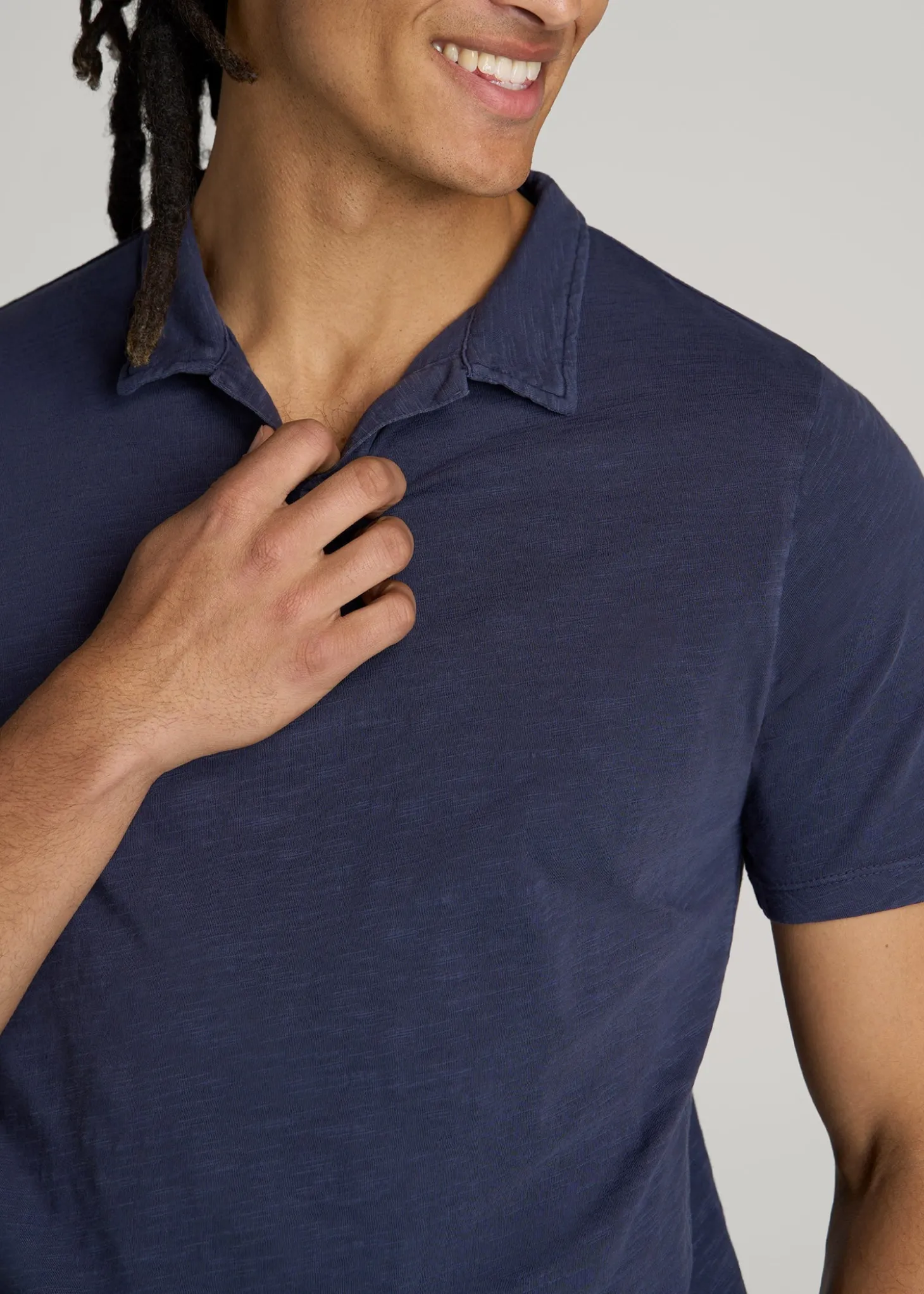 Slub Polo Shirt for Tall Men