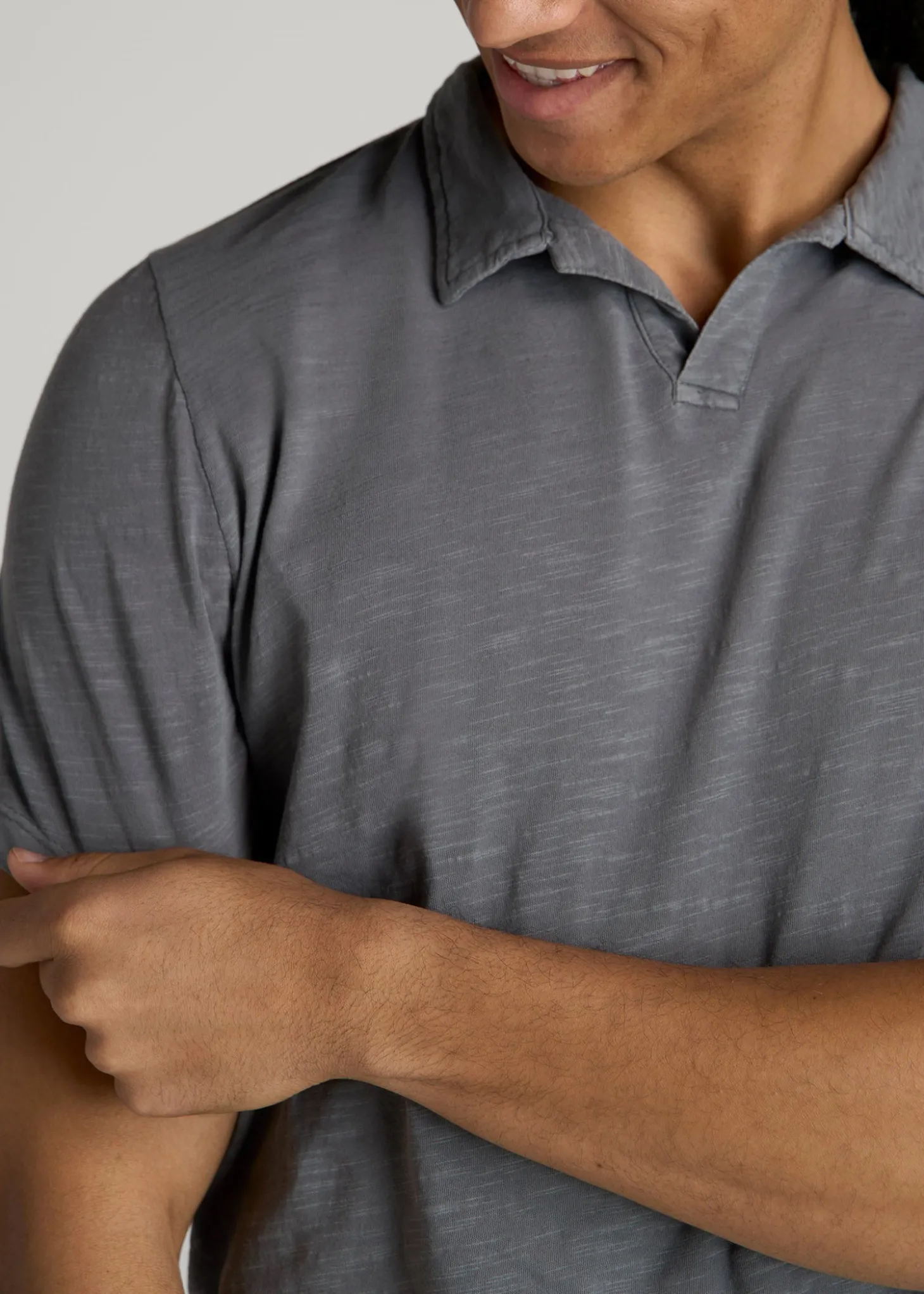 Slub Polo Shirt for Tall Men
