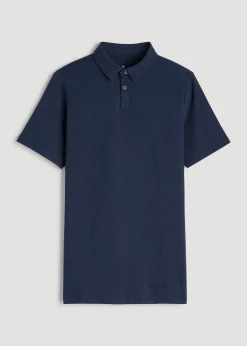 Slub Self Collar Polo Shirt for Tall Men