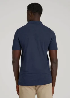 Slub Self Collar Polo Shirt for Tall Men