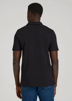 Slub Self Collar Polo Shirt for Tall Men