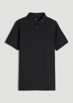 Slub Self Collar Polo Shirt for Tall Men