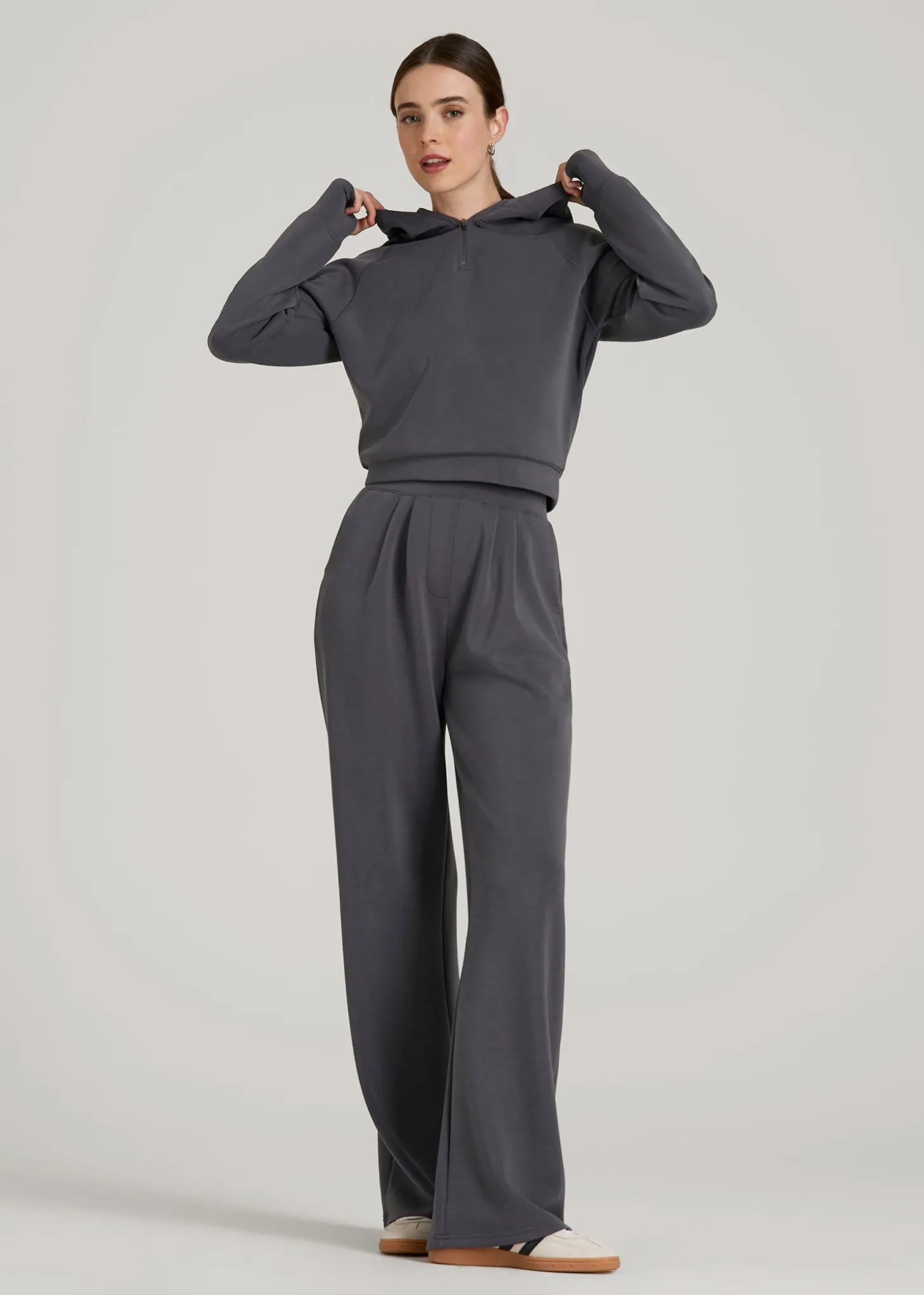 Soft Motion Cropped Zip Up Hoodie for Tall Women