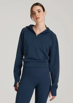 Soft Motion Cropped Zip Up Hoodie for Tall Women