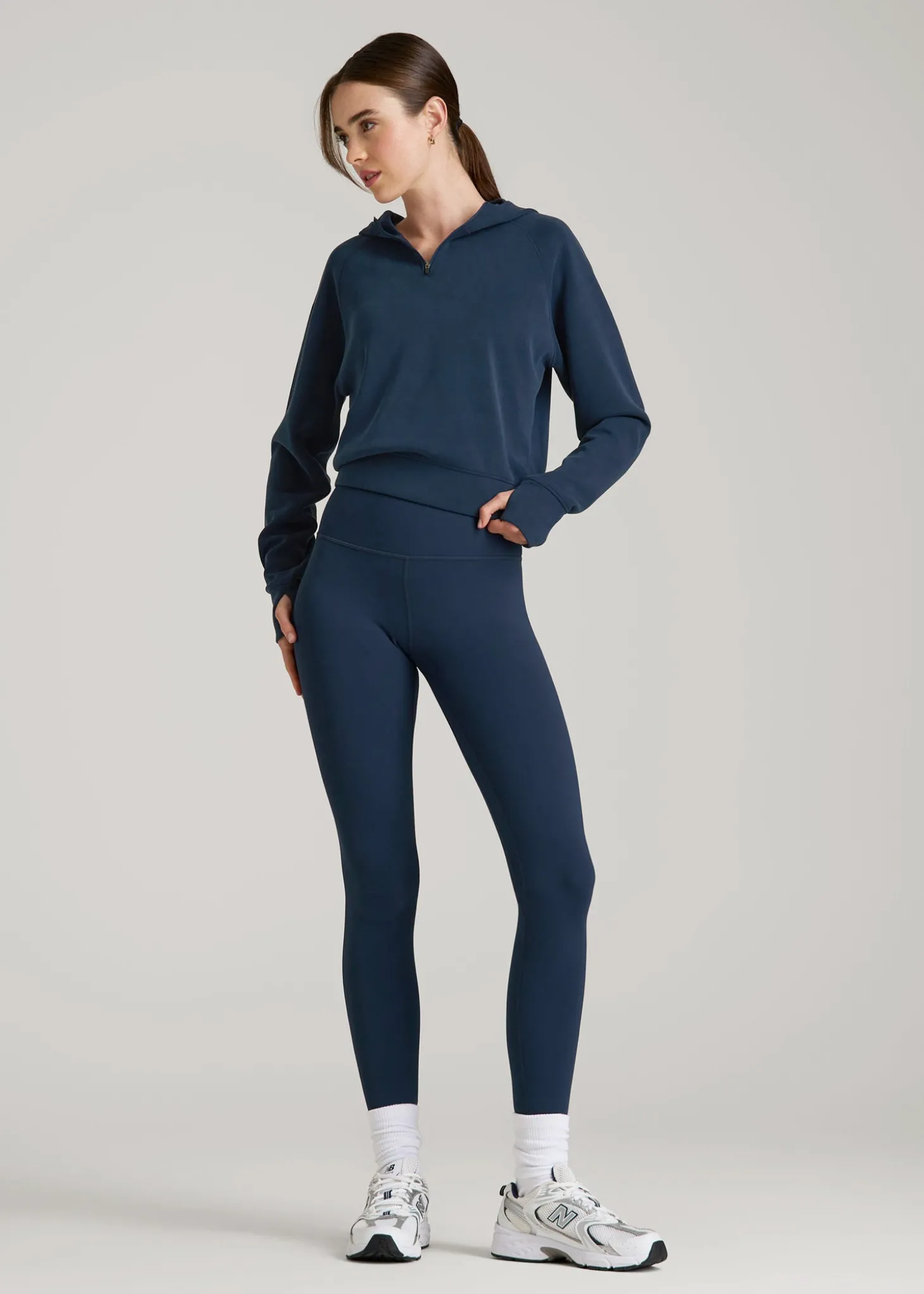 Soft Motion Cropped Zip Up Hoodie for Tall Women