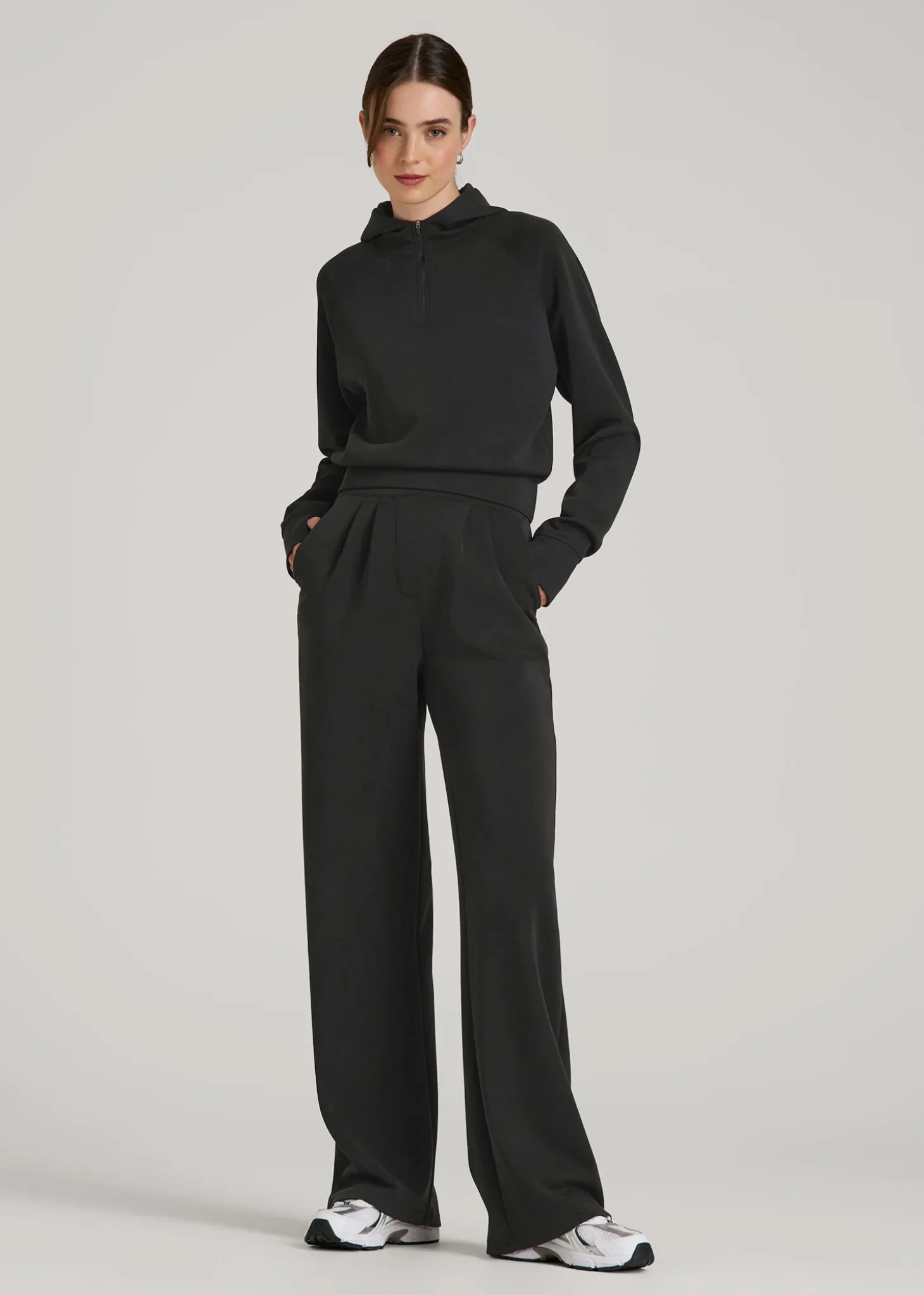 Soft Motion Cropped Zip Up Hoodie for Tall Women