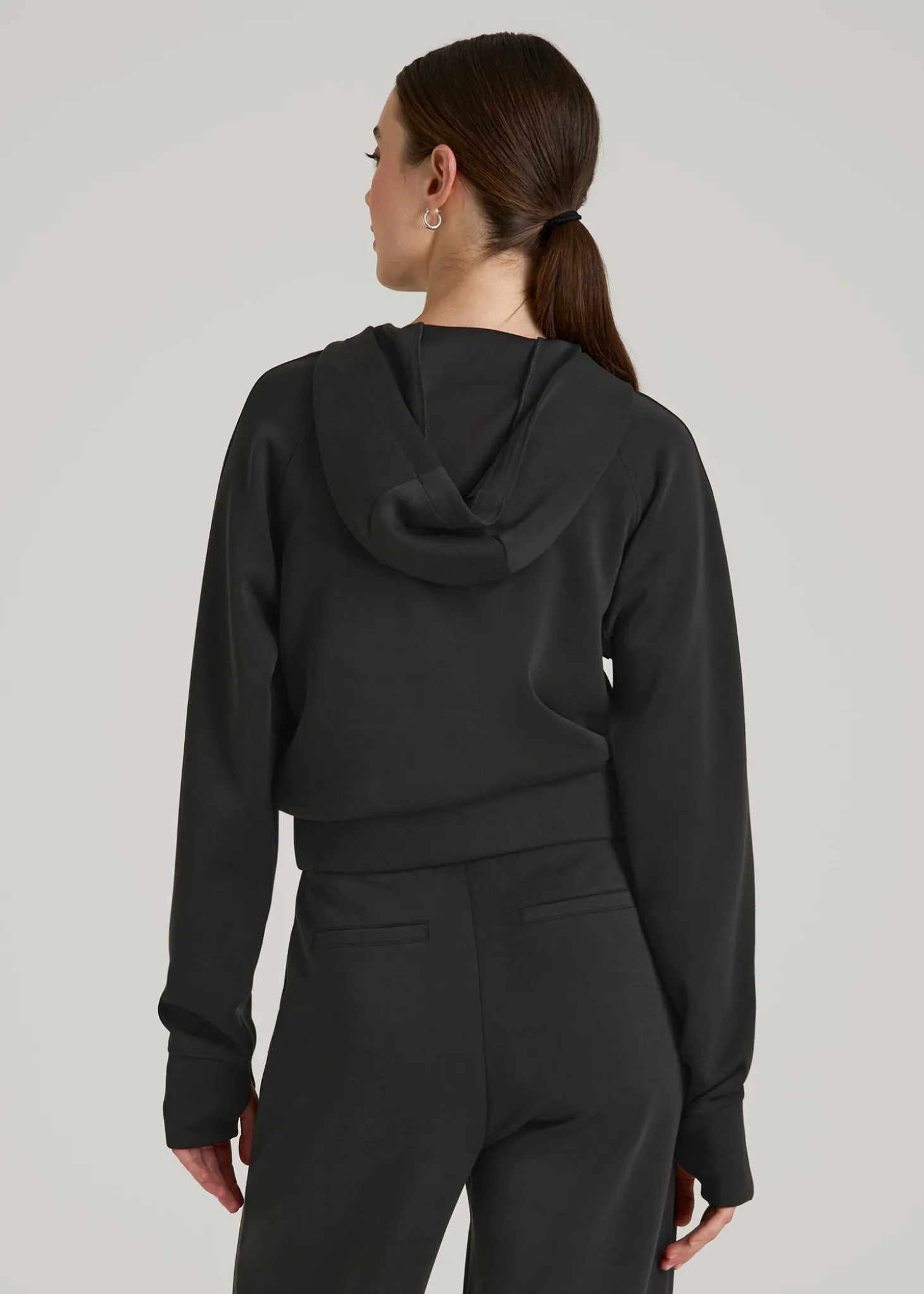 Soft Motion Cropped Zip Up Hoodie for Tall Women