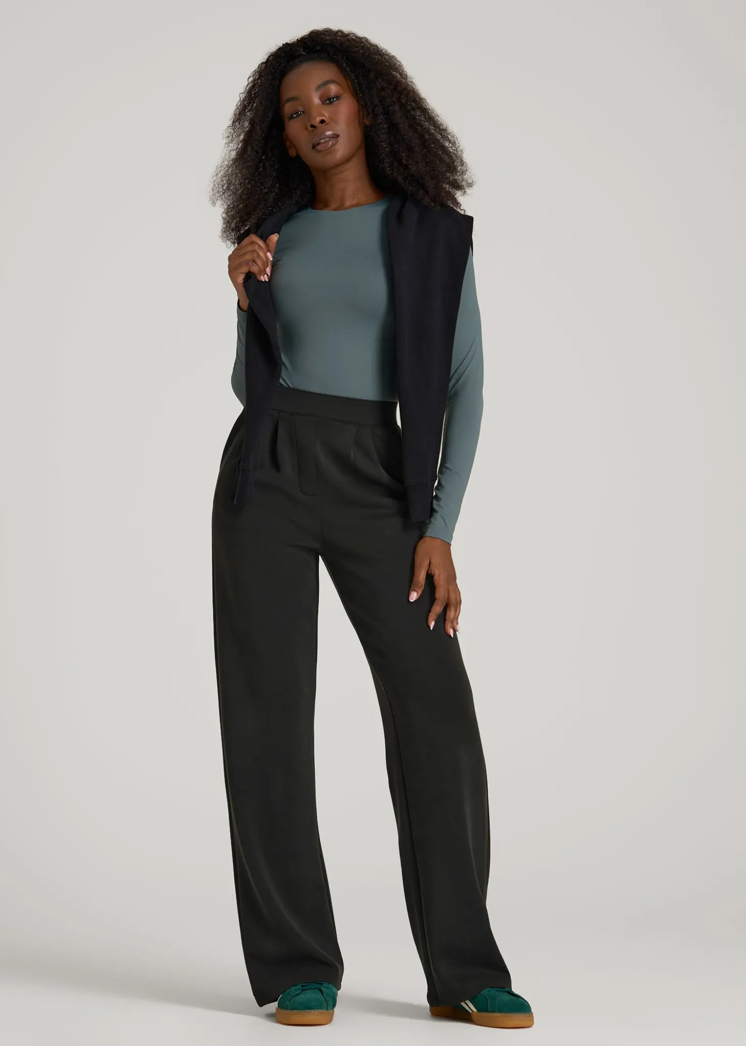 Soft Motion Pleated Wide Leg Pant for Tall Women