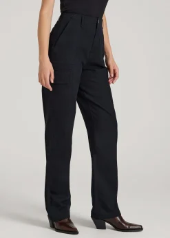 Straight Leg Cargo Chino Pants for Tall Women