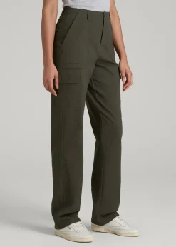 Straight Leg Cargo Chino Pants for Tall Women