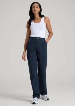 Straight Leg Cargo Chino Pants for Tall Women