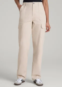 Straight Leg Cargo Chino Pants for Tall Women