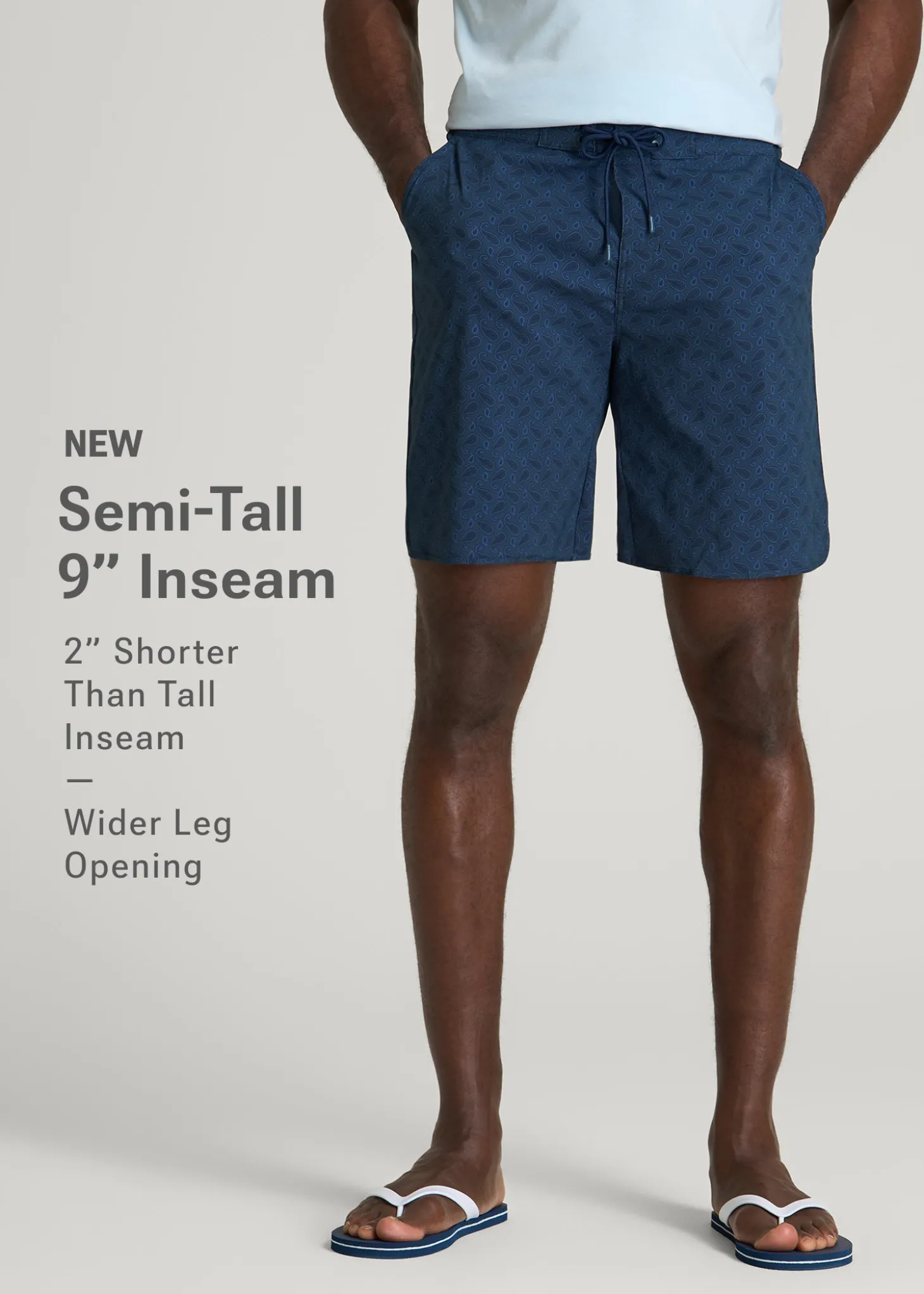 Stretch Board Shorts for Tall Men