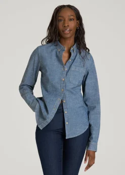 Stretch Chambray Shirt for Tall Women