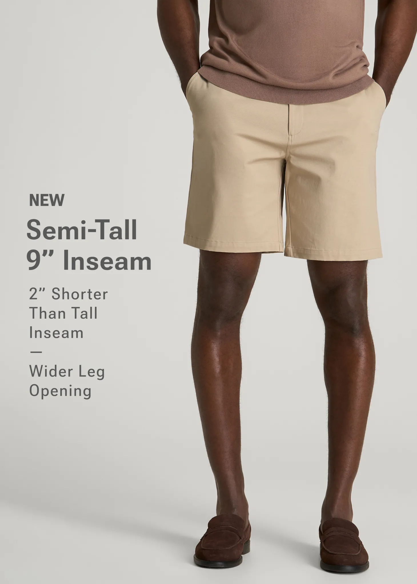 Stretch Commuter Chino Short for Tall Men