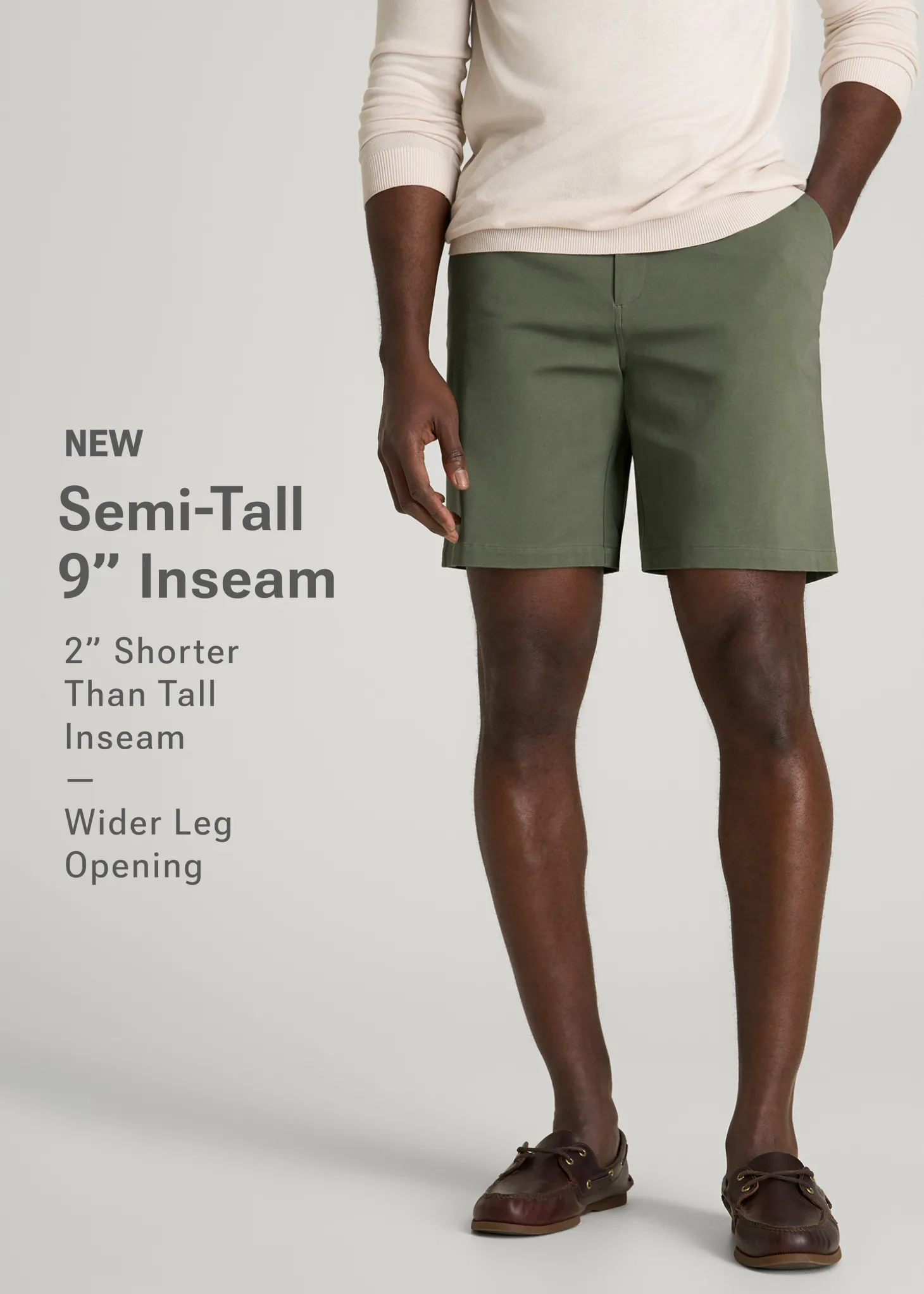 Stretch Commuter Chino Short for Tall Men