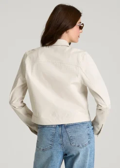 Stretch Commuter Military Cropped Cargo Jacket for Tall Women