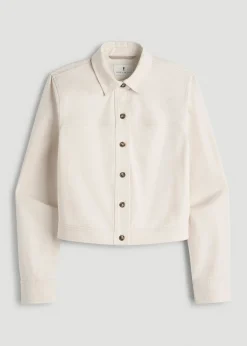 Stretch Commuter Military Cropped Cargo Jacket for Tall Women