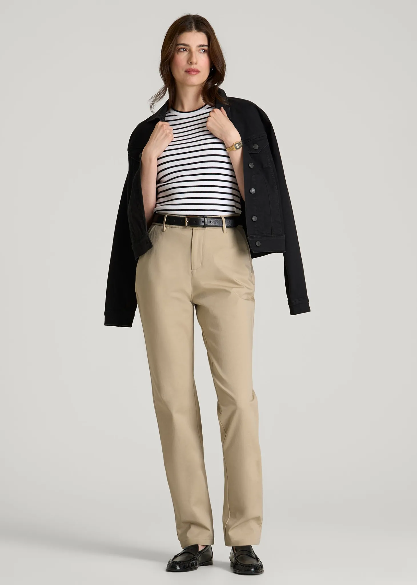 Stretch Commuter Tapered Fit Chino Pants for Tall Women