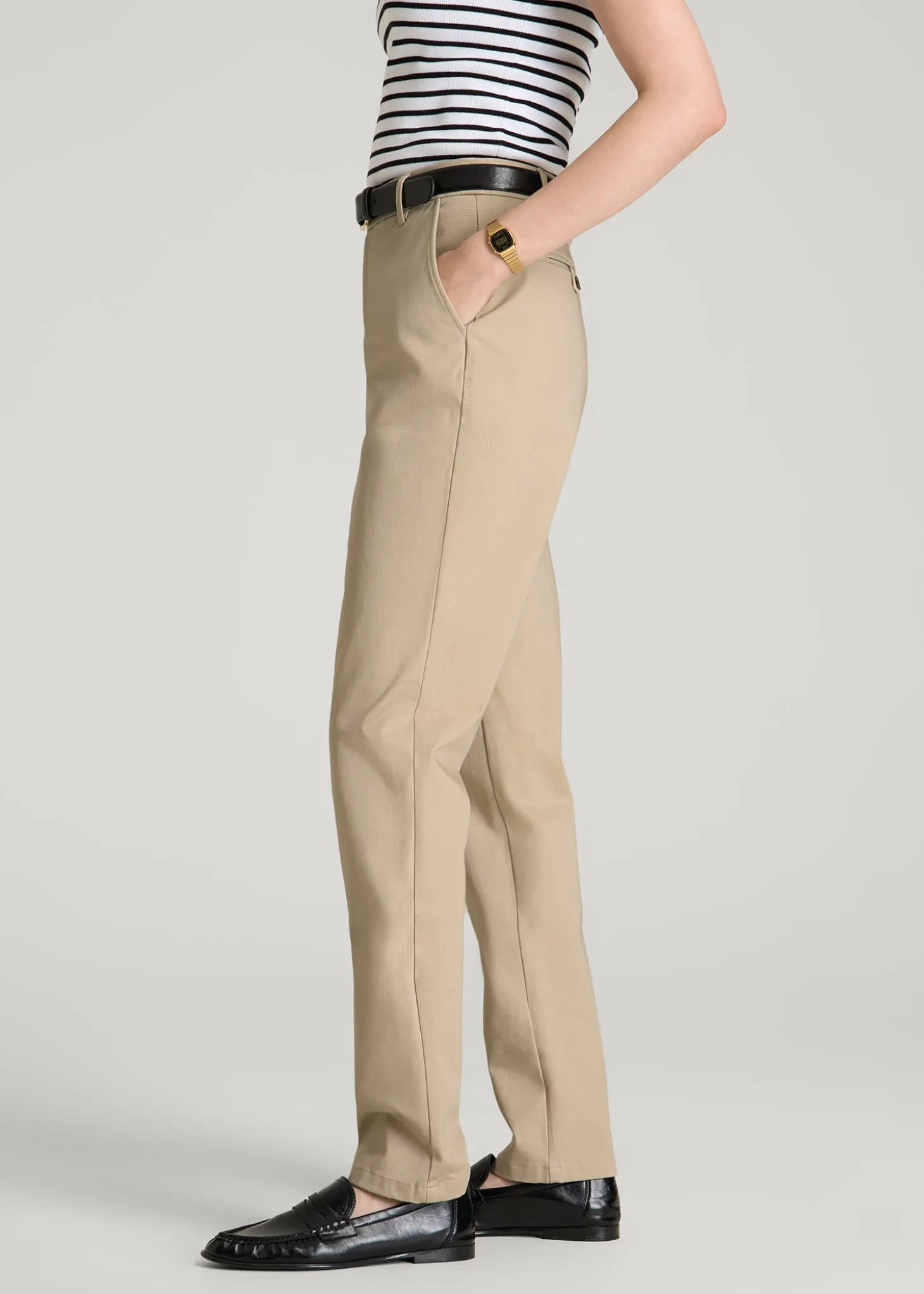 Stretch Commuter Tapered Fit Chino Pants for Tall Women