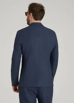 Stretch Cotton Linen Blend Blazer for Tall Men