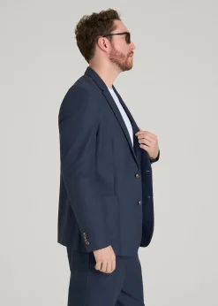 Stretch Cotton Linen Blend Blazer for Tall Men
