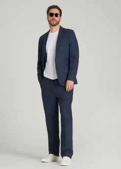 Stretch Cotton Linen Blend Blazer for Tall Men