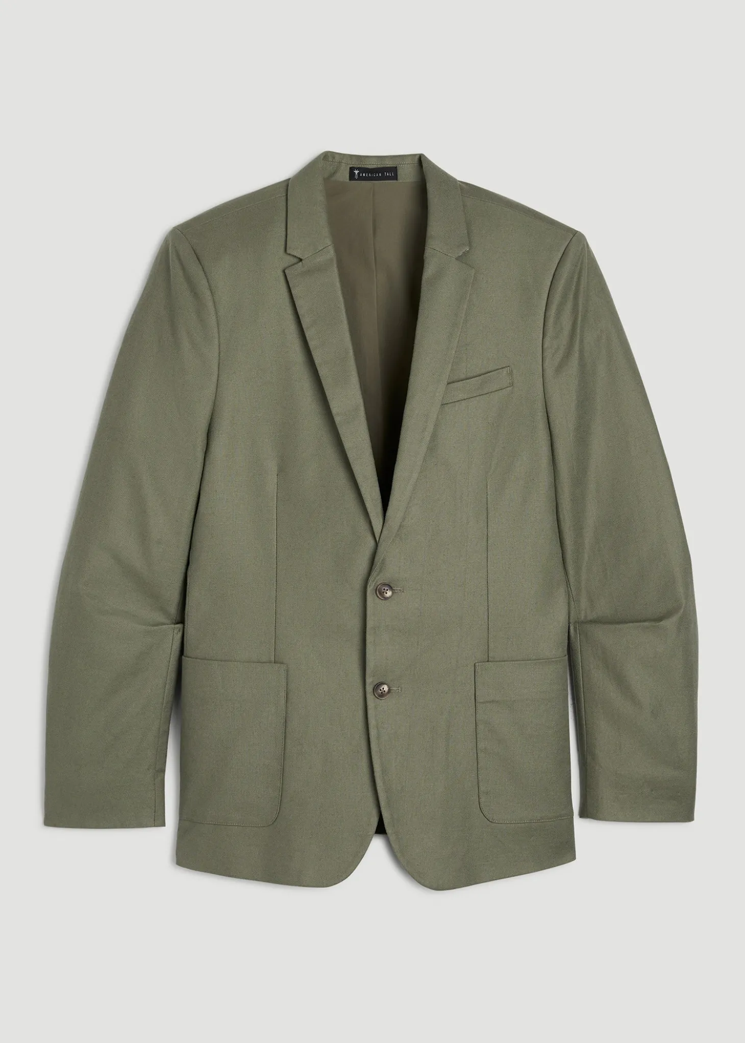 Stretch Cotton Linen Blend Blazer for Tall Men