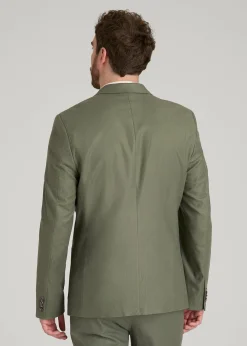 Stretch Cotton Linen Blend Blazer for Tall Men