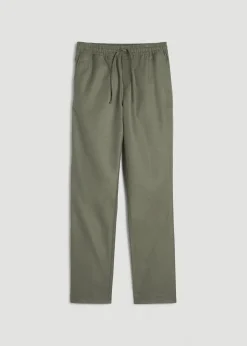 Stretch Cotton Linen Blend Pull-On Pants for Tall Men