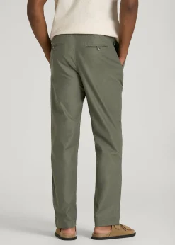 Stretch Cotton Linen Blend Pull-On Pants for Tall Men