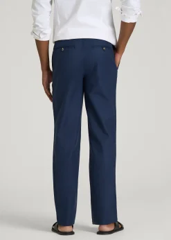 Stretch Cotton Linen Blend Pull-On Pants for Tall Men