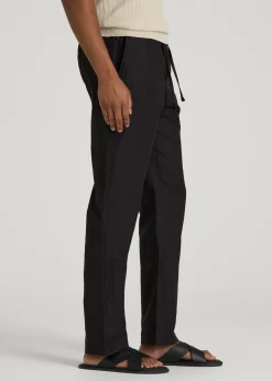 Stretch Cotton Linen Blend Pull-On Pants for Tall Men