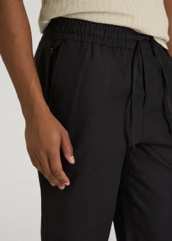 Stretch Cotton Linen Blend Pull-On Pants for Tall Men