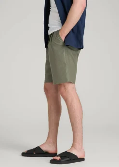 Stretch Cotton Linen Blend Shorts for Tall Men