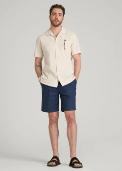 Stretch Cotton Linen Blend Shorts for Tall Men
