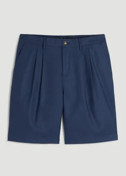 Stretch Cotton Linen Blend Shorts for Tall Men